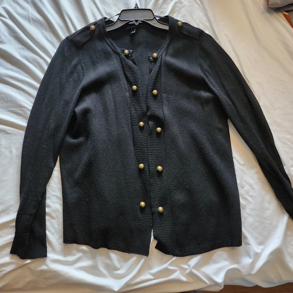 Torrid black military style cardigan sweater size 1 - Picture 3 of 6